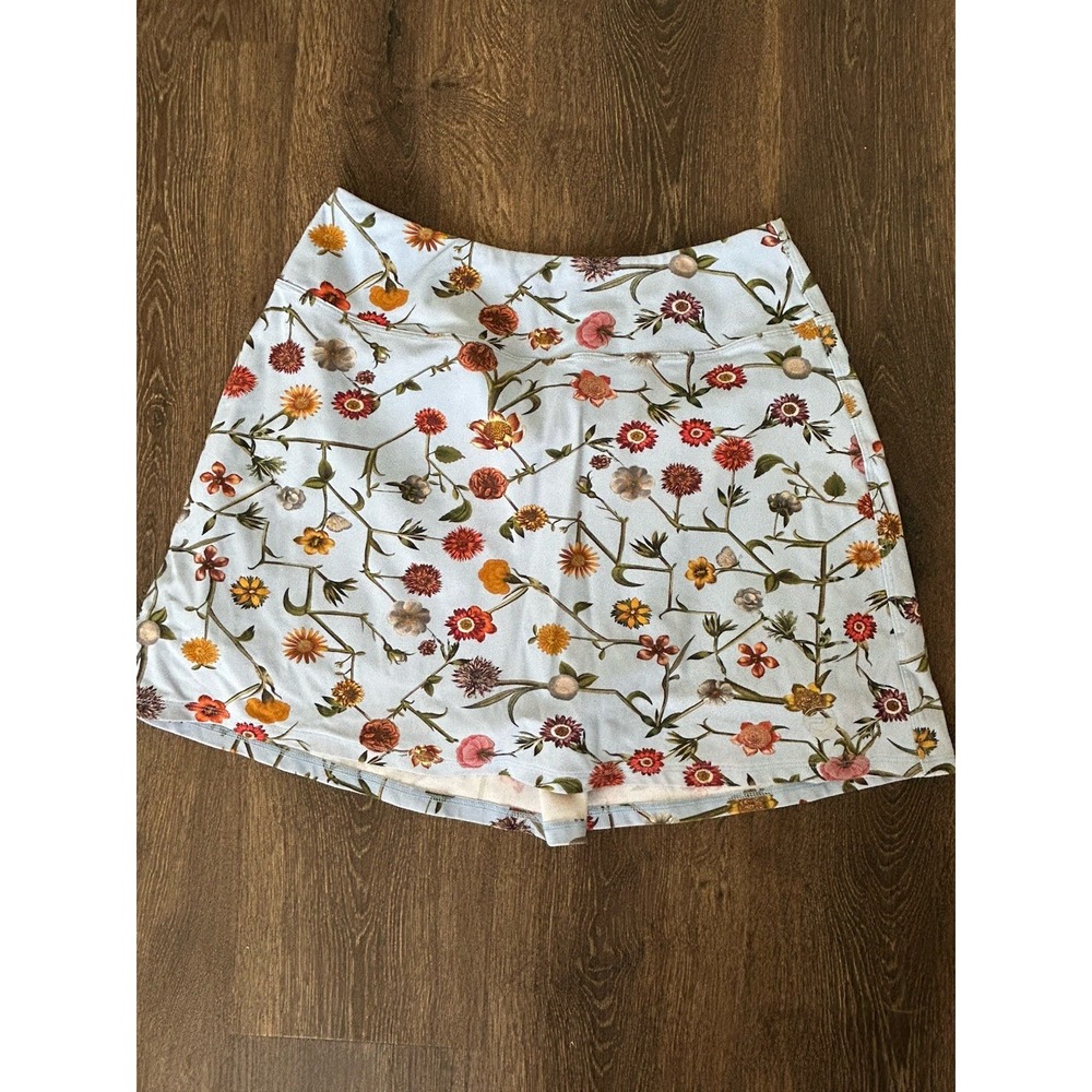 FORAY GOLF Blue Floral Skort Women's size Small MINT Preppy Athletic Performance